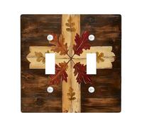 Plaque de couverture d'interrupteur décorative rétro esthétique en forme de croix d'automne à bascule unique, plaque frontale électrique vintage en feuille d'érable d'automne pour chambre, plaque de