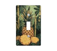 Plaque de couverture d'interrupteur en forme d'ananas tropical, style jungle verte pour décoration d'intérieur, plaques murales thermoplastiques, taille standard à bascule simple