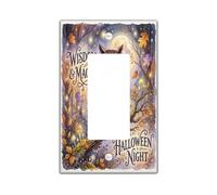 Plaque de couverture d'interrupteur en forme de chouette, feuilles d'automne fantaisie, lune, Halloween, orange, pour la maison, le salon, nouvel appartement