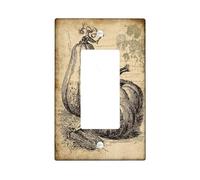 Plaque de couverture d'interrupteur en forme de citrouille d'automne, style vintage, décoration de récolte pour accessoires de maison, thermoplastique de taille standard à bascule simple