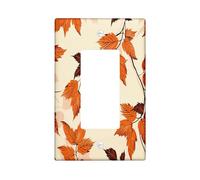 Plaque de couverture d'interrupteur en forme de feuilles d'automne, orange marron, décoration saisonnière d'automne, art mural de style vintage, couverture de plaque thermoplastique de taille standard