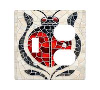 Plaque de couverture d'interrupteur en mosaïque papillon, motif cœur pour décoration printanière, plaques murales thermoplastiques, taille standard à bascule duplex