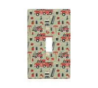 Plaque de couverture d'interrupteur imprimée d'outils d'ascenseur de camion de pompiers, taille standard 11,4 x 7 cm, couvre-plaque murale décorative à bascule en polycarbonate thermoplastique