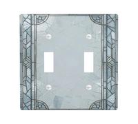 Plaque de couverture géométrique pour interrupteur double - Art élégant en verre teinté mosaïque N/A - Plastique bleu - Taille standard - Plaques d'interrupteur mural - Accents pour maison, salon