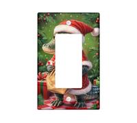 Plaque de couverture pour interrupteur de lumière crocodile, style Père Noël rouge pour Noël, décoration de la maison de vacances pour salon, bascule simple de taille standard