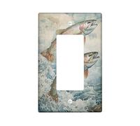 Plaque de couverture pour interrupteur de lumière de truite, thème aquatique pour amateurs de plein air, plaques murales thermoplastiques étanches, bascule individuelle de taille standard
