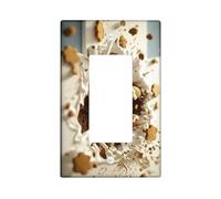 Plaque de couverture pour interrupteur de lumière pour homme en pain d'épice / couverture de prise, décoration de vacances amusante marron pour Noël, décoration murale de saison d'hiver pour la maison