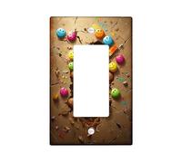 Plaque de couverture pour interrupteur de lumière pour homme en pain d'épice, couverture de prise, décoration festive marron pour vacances d'hiver, décoration amusante de la maison pour chambre
