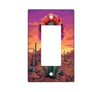 Plaque de couverture pour interrupteur décoratif Halloween horreur cactus occidental 1 gang à bascule unique, fleur tropicale effrayante, tête de mort pour chambre, plaque d'interrupteur squelette