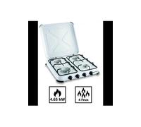 KEMPER - Plaque de cuisson gaz portable 4 feux - 4650 W - blanc laqué