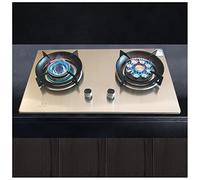 Plaque de cuisson à gaz 2 brûleurs, acier inoxydable épais, plaque de cuisson à gaz intégrée LPG/NG double combustible facile à nettoyer pour camping-cars