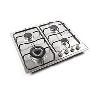 Plaque de cuisson à gaz, 4 feux, 23 ", en acier inoxydable, avec support de casserole, plaque de cuisson encastrable, au propane, convient pour gaz naturel ou propane