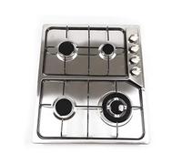 Plaque de cuisson à gaz à 4 brûleurs en acier inoxydable pour gaz naturel propane 59 x 51 cm avec buse compatible NG/LPG