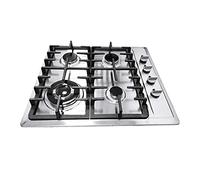 Plaque de cuisson à gaz à 4 flammes, surface en acier inoxydable et grilles en fonte pour un nettoyage sans effort et une longue durée de vie. Équipée pour les maisons, les hôtels, les restaurants et
