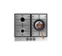 Cecotec Plaque à Bolero Squad G 3200F Inox. Plaque à gaz avec 3 feux, finition inox, grilles en fonte, puissance de 6250W, allumage électrique, sécurité des vannes pour naturel/butane.