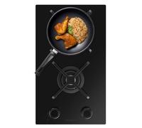 Cecotec Plaque de Cuisson à Gaz Bolero Squad G 2400S Nano Glass avec 2 Foyers, 5,2 Kw, Grilles en Fonte, Foyer à Triple Anneau, Allumage Électronique, Système de Sécurité des Valves, Conversion au Gaz