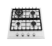 Plaque de cuisson à gaz encastrable 59 x 51 cm avec 4 brûleurs - Brûleur rapide 3 kW, surface en acier inoxydable, grilles en fonte, allumage automatique et économie d'énergie - Idéal pour la maison