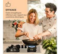 Plaque de cuisson à gaz Goldflame Domino 4 Prime 4 brûleurs en laiton brûleur vitrocéramique