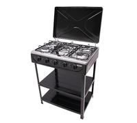 Plaque de cuisson à gaz naturel - 5 feux - Avec 2 étagères - Avec 2 étagères - Plaque de cuisson à gaz - Commande indépendante - Pour activités de plein air