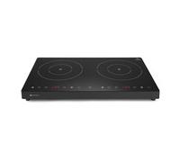 HENDI Plaques de cuisson à induction double, commandes par écran tactile, avec fonction minuteur et Boost, plage de température 35-240 °C, 230 V, 3500 W, 608x370x(H)61 mm, noir, acier inoxydable