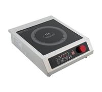 Plaque de cuisson à induction, plaque de cuisson à induction professionnelle 600-3500 W, plaque à induction portable, capacité de charge de 75 kg, affichage LED, minuterie de 10 heures