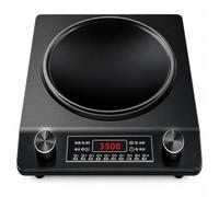 Plaque de cuisson à induction portable 3500 W avec design wok concave et 10 | Contrôle de 200 à 3500 W, double bouton et affichage LED pour faire sauter et faire bouillir d'autres tâches de cuisson à