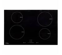 Plaque de cuisson à induction - vidaXL - 4 brûleurs - Verre résistant à la chaleur - 77 cm - 7000 W - Noir