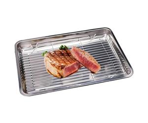 Plaque de cuisson - Accessoires de cuisson en métal avec grille de refroidissement - Grande plaque de cuisson pour accessoires de cuisson - Pour la maison, la cuisine, le barbecue, le four, le