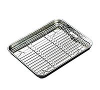 Plaque de cuisson avec grille amovible - En acier inoxydable - Passe au lave-vaisselle - Plateaux de cuisson perforés