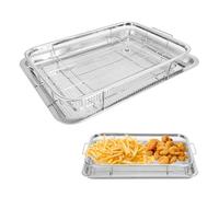 Plaque de cuisson avec grille de refroidissement, 29 x 39 x 6 cm, en acier inoxydable, grille à gâteau, moins collante, pour faire cuire les biscuits, griller et refroidir, passe au lave-vaisselle