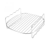 Plaque de cuisson Brochettes Friteuse à air Support en acier inoxydable Grille de barbecue Grille double couche Plateau de cuisson Remplacement Barbecue Ustensiles de cuisine(7inch)