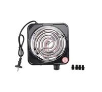 Plaque de cuisson compacte avec brûleur électrique simple, 1500 W, blanche et inox, prise EU