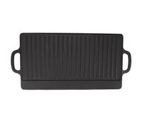 Plaque de cuisson Double face en fer, chauffage rapide et uniforme, plaque de gril réversible pour Camping en plein air, cuisinière à gaz, cuisinière à Induction (Grand : env.17,6x16,2x15cm /