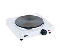 EDM Cuisinière de camping électrique 7662, 25x25 cm, 1500 W, Argenté
