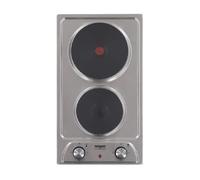 Plaque de cuisson électrique, 2 feux, inox, 290x510 mm