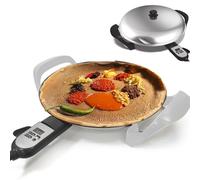 Plaque De Cuisson électrique 40 Cm Pour Injera éthiopien, Crêpière Et Poêle Antiadhésive, Contrôle Numérique De La Chaleur Réglable, Répartition Homogène De La Chaleur, Machine à Crêpes Roti