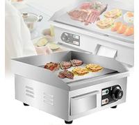 Plaque de cuisson électrique professionnelle de comptoir, en acier inoxydable antiadhésif, grill Teppanyaki, chauffe uniformément, idéale les restaurants et les campings.