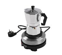 Plaque de cuisson emblématique - Machine à expresso électrique - 500 W - 3 tasses - Aluminium argenté