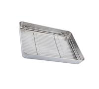 Plaque de cuisson en acier inoxydable avec grille métallique pour un chauffage uniforme - Grande capacité - Pour dîners de famille et fêtes - Plat à rôtir à la dinde avec grille métallique
