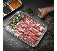 Plaque de cuisson en acier inoxydable de haute qualité avec grille de refroidissement, pour tous vos besoins de cuisson et de rôtissage (23 x 17 x 2,5 cm)