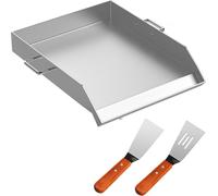 Plaque de cuisson en acier inoxydable Weber Grille de cuisson en acier inoxydable 40 x 45,7 x 8 cm Grille de cuisson ronde avec grande surface Grille de cuisson en fonte avec 2 pelles