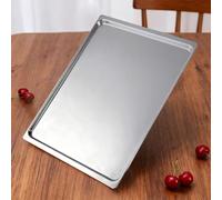 Plaque de cuisson en aluminium 43,5 x 31,5 cm pour pain, gâteau, biscuits avec bords renforcés pour résister à la déformation à haute température