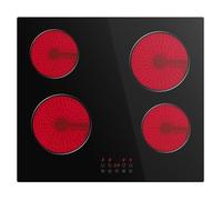 Plaque de cuisson en céramique , table de cuisson à 4 brûleurs, puissance totale 6000 W