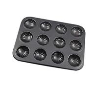 Plaque de cuisson en forme de madeleine, moule à gâteau en acier au carbone antiadhésif à 12 cavités, qualité professionnelle pour pâtisseries françaises, démoulage facile