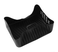 Plaque de cuisson en silicone pour friteuse à air comprimé SL400UK SL401 - Doublure perforée résistante à la chaleur - Tapis rectangulaire - Noir - 21 x 16 x 7,5 cm (rectangulaire - Noir)