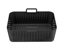 Plaque de cuisson en silicone pour friteuse SL400UK SL401, tapis rectangulaire perforé conçu pour optimiser le flux d'air et la résistance à la chaleur, 21 x 16 x 7 x 5 cm (rectangulaire - noir)