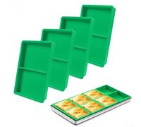 Plaque de cuisson en silicone pour lyophilisateur, séparateurs de séparation compatibles avec les plateaux moyens et petits plateaux de récolte, 23 x 14 cm (vert clair, 4 pièces)
