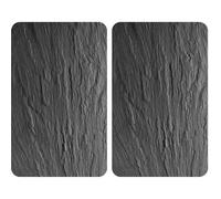 Plaque de cuisson en verre - WENKO - XL Ardoise - Lot de 2 - 40x52 cm - Verre trempé gris