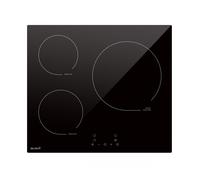 Plaque de cuisson encastrable à induction - 3 foyers, 6200 W avec minuteur intégré