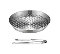 Plaque de Cuisson Four avec Grille de Refroidissement, Plateau, Plat Inox en Acier Inoxydable 304, Bac de Vidange pour Égoutter L'eau et Récupérer L'huile(20.5cm/8in)